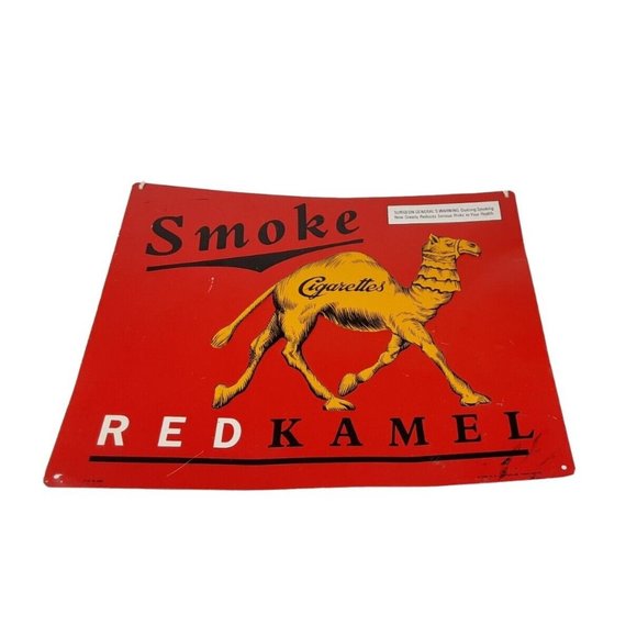 Vintage Cigarette Red Smoke Kamel Tin Sign R J Reynolds Tobacco Company … - Picture 2 of 9